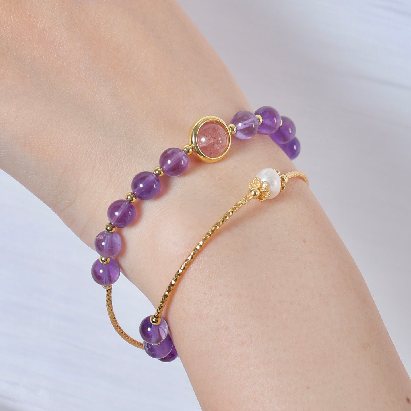 Elegance Amethyst & Pearl Bracelet