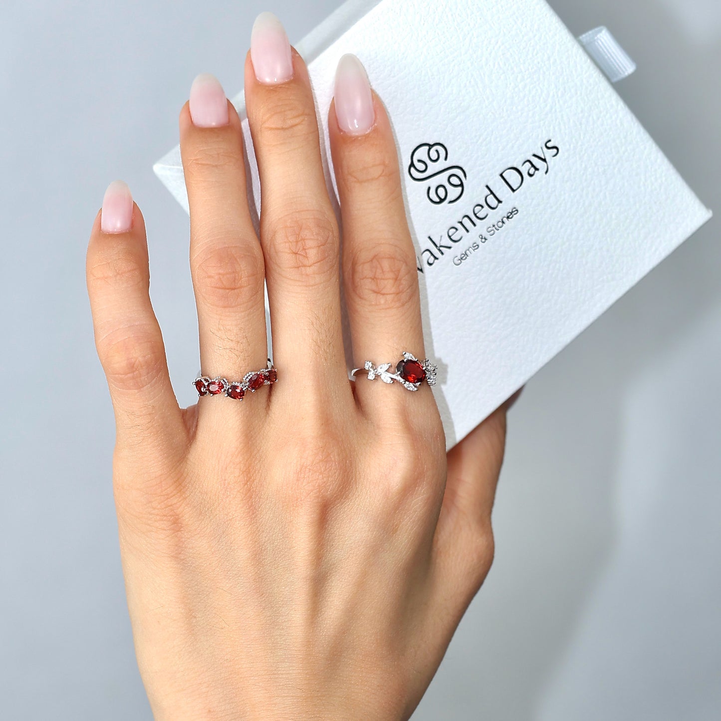Wave Ring - Featuring Garnet