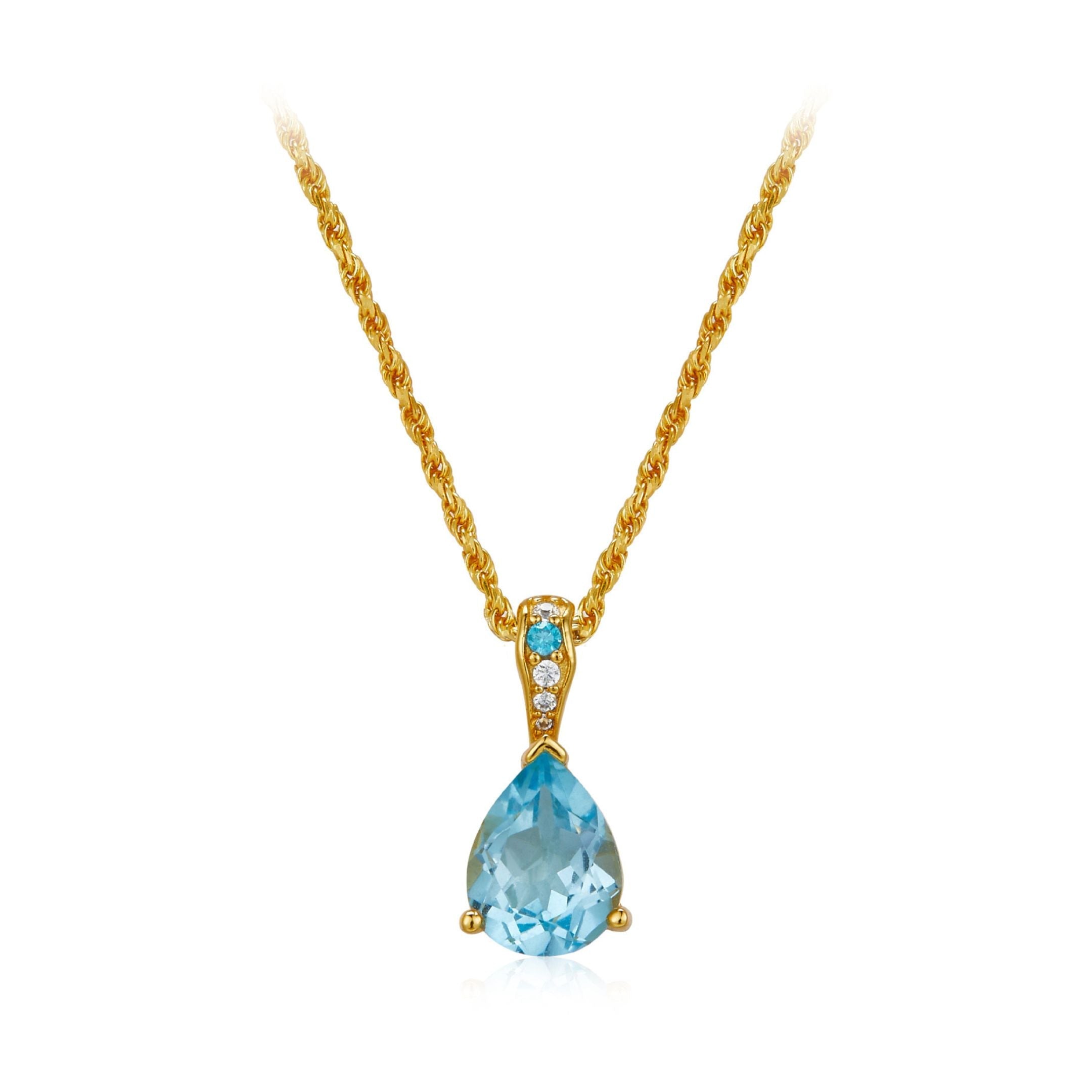Azure Teardrop Necklace - Pure Gems & Stones Store: Awakened Days