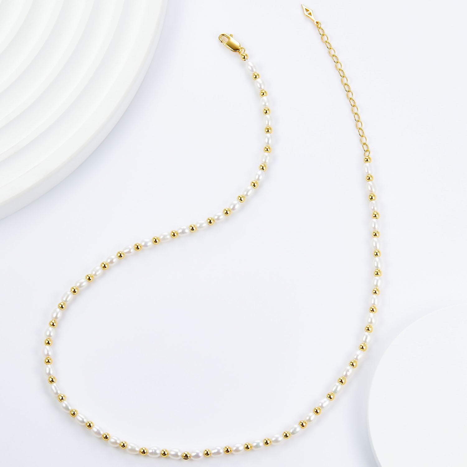 Bare Luxe – Golden Pearl Necklace - Pure Gems & Stones Store: Awakened Days
