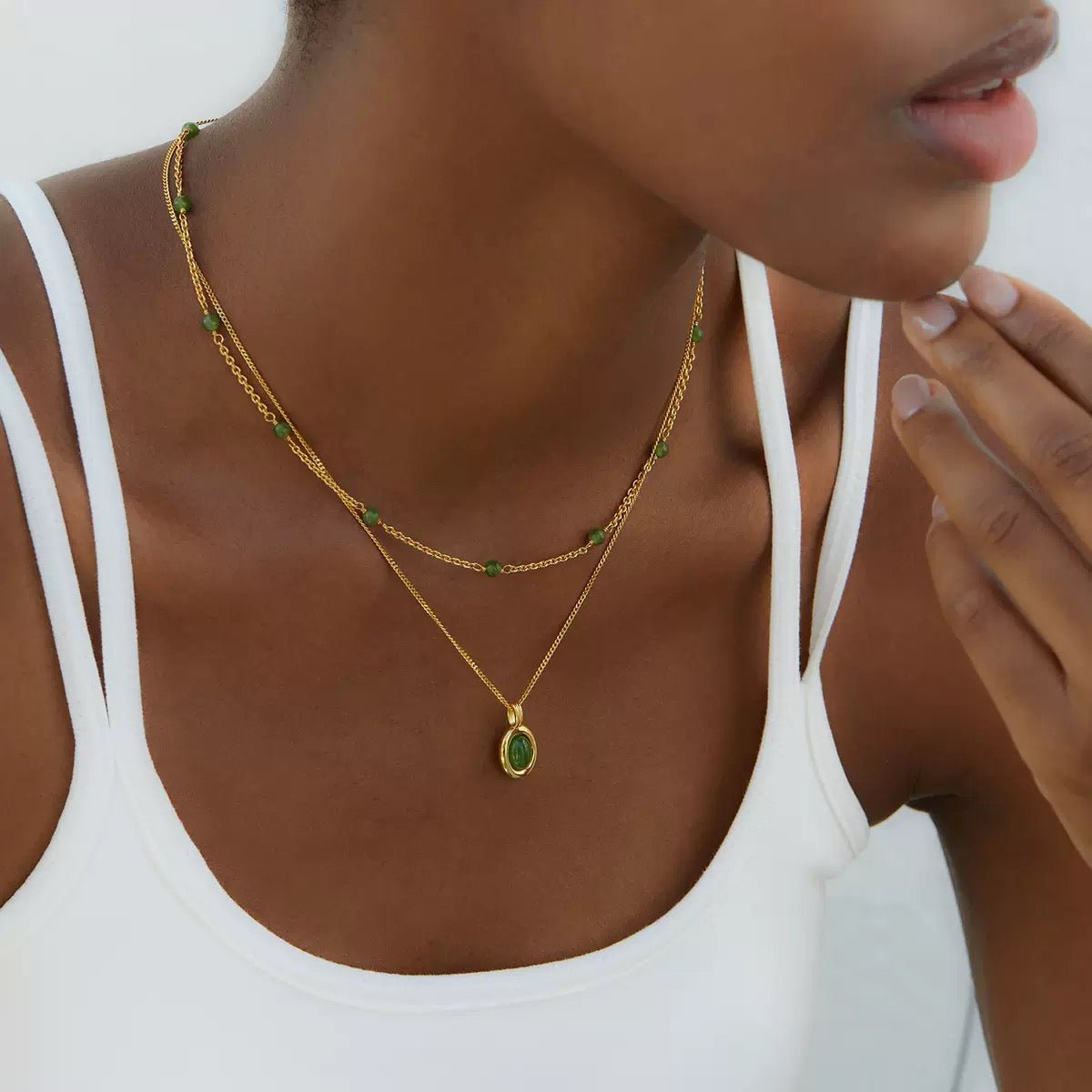 Bare Luxe – Green Orbit Necklace - Pure Gems & Stones Store: Awakened Days