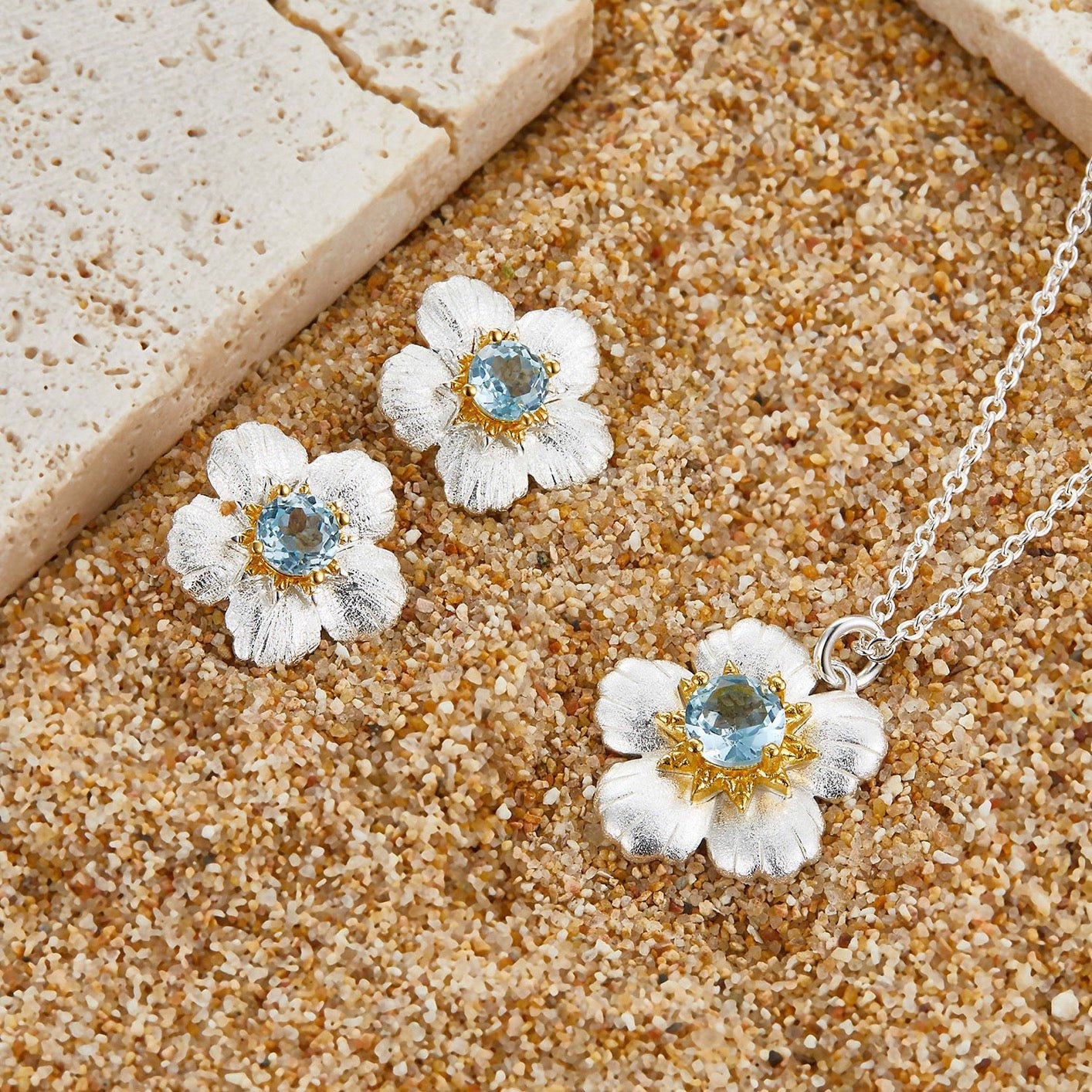 Bleu de Jardin Earrings - Pure Gems & Stones Store: Awakened Days