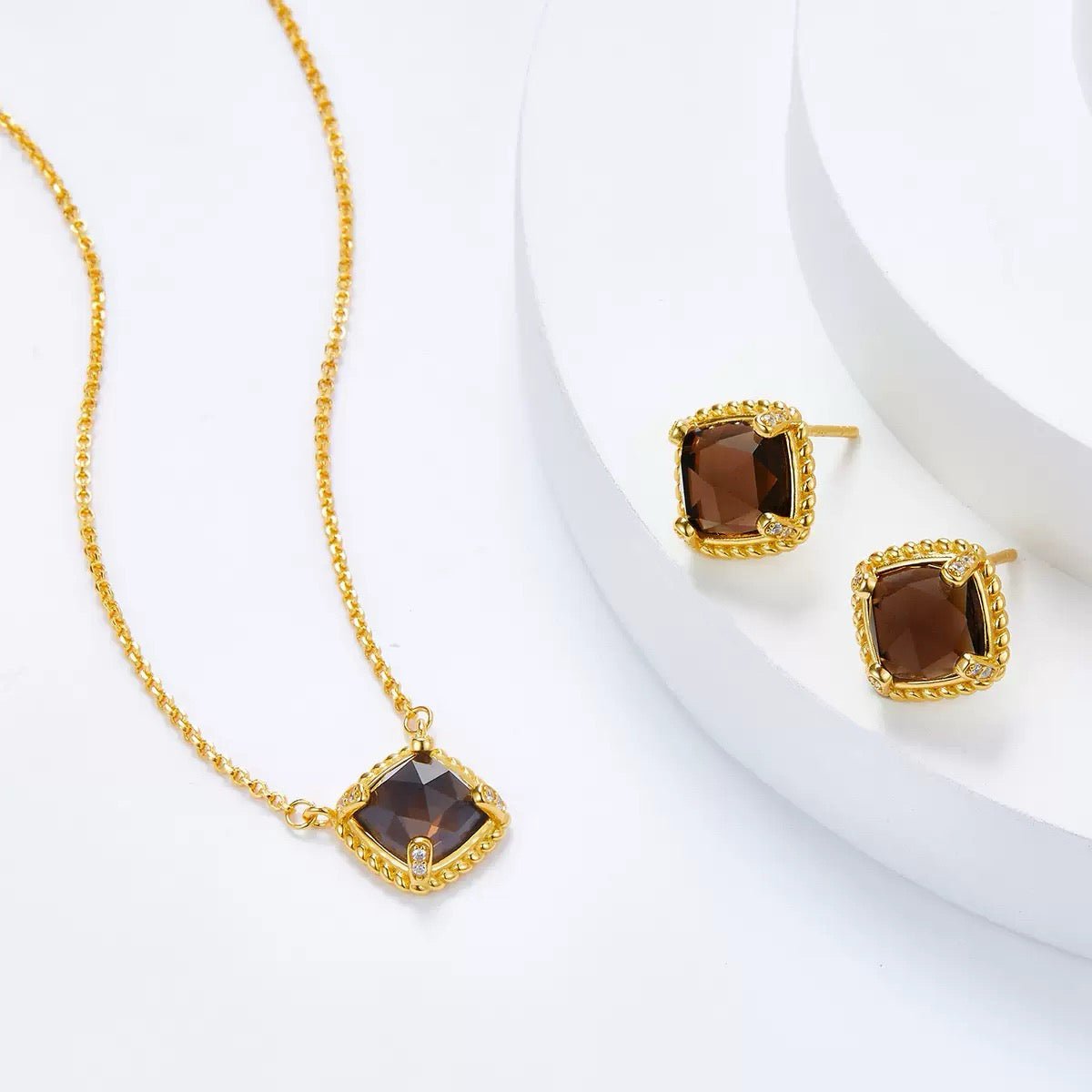 Cocoa Luxe Studs - Pure Gems & Stones Store: Awakened Days