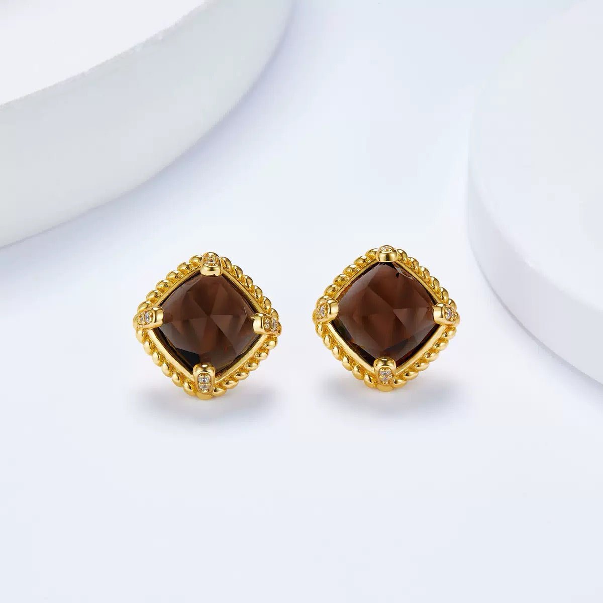 Cocoa Luxe Studs - Pure Gems & Stones Store: Awakened Days