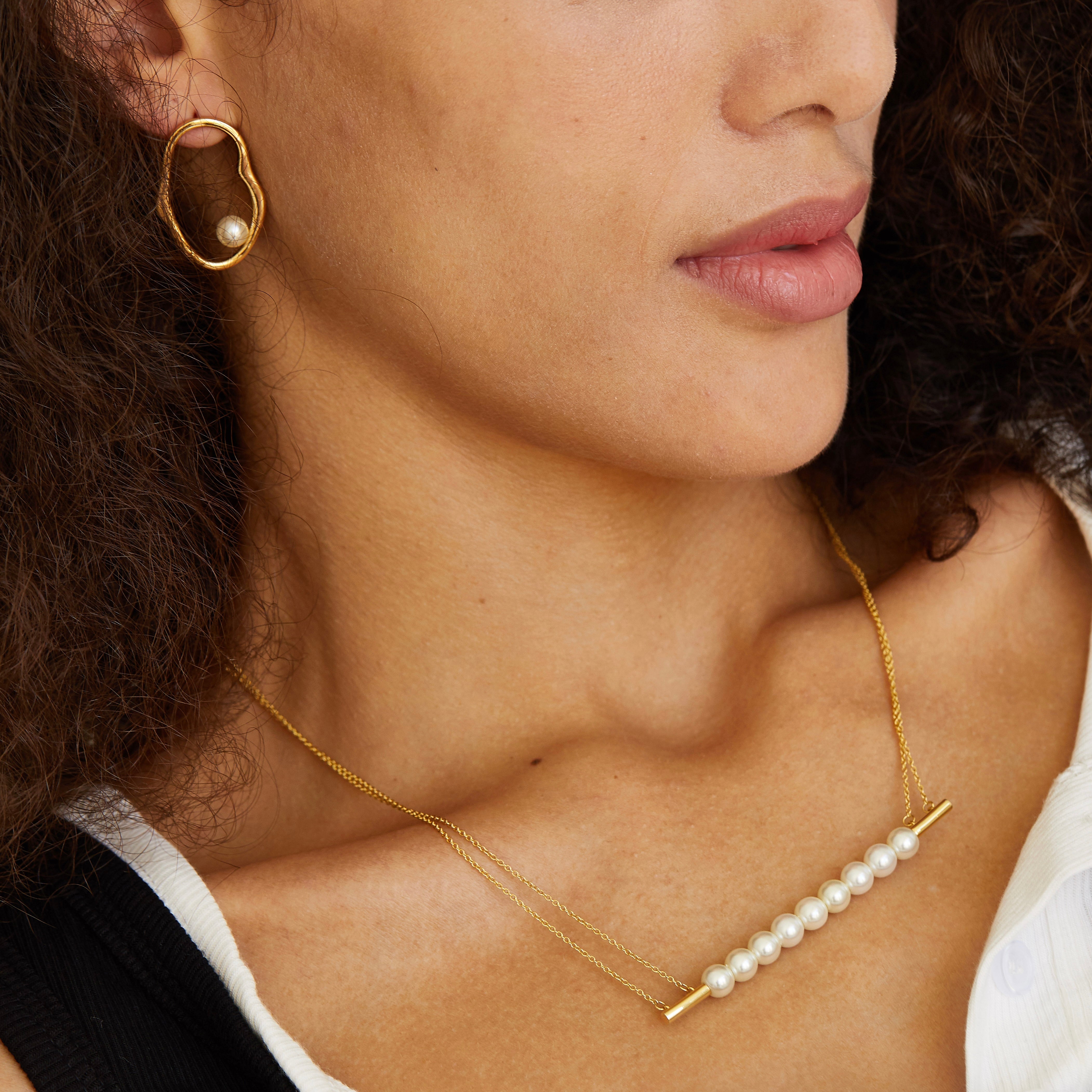 Contour d’Or Pearl Earrings - Pure Gems & Stones Store: Awakened Days