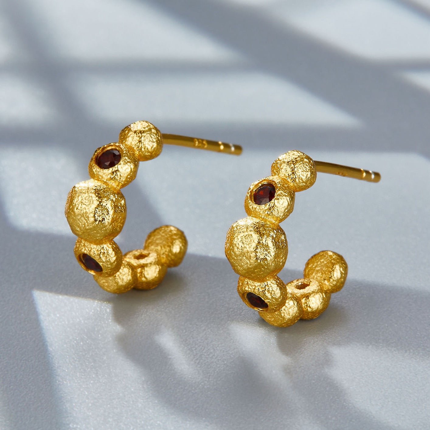 Crimson Tide Garnet Hoops - Pure Gems & Stones Store: Awakened Days