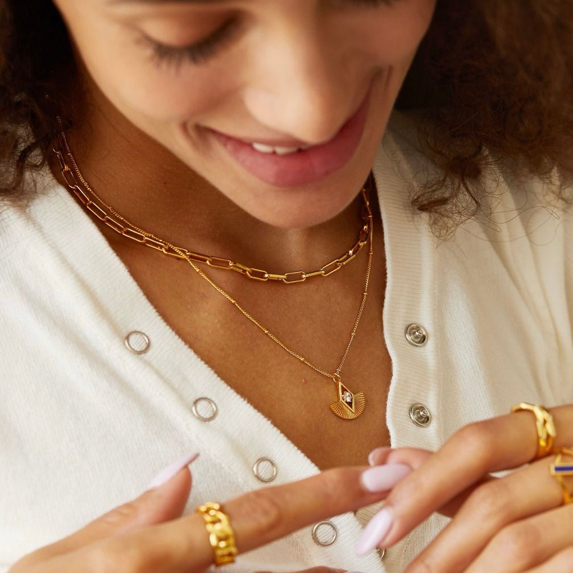 Éventail d’Or Necklace - Pure Gems & Stones Store: Awakened Days