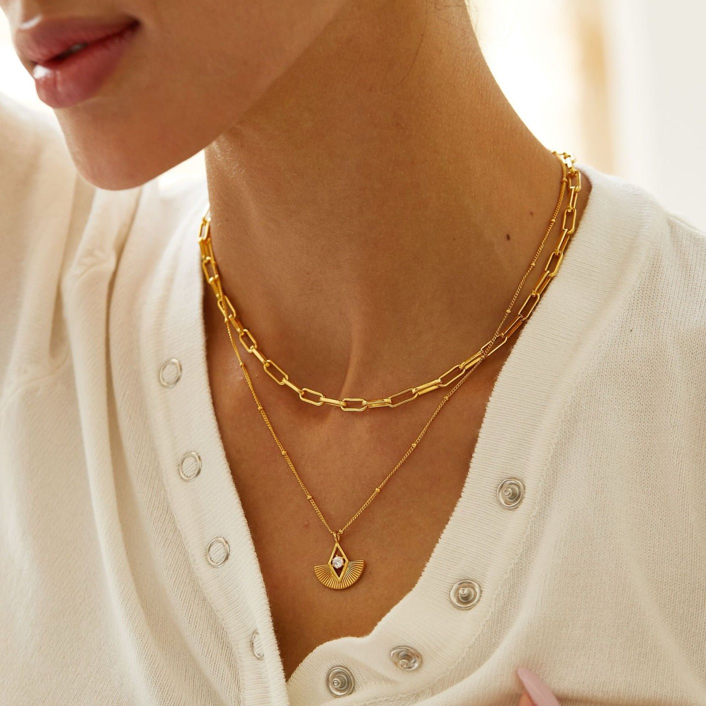 Éventail d’Or Necklace - Pure Gems & Stones Store: Awakened Days