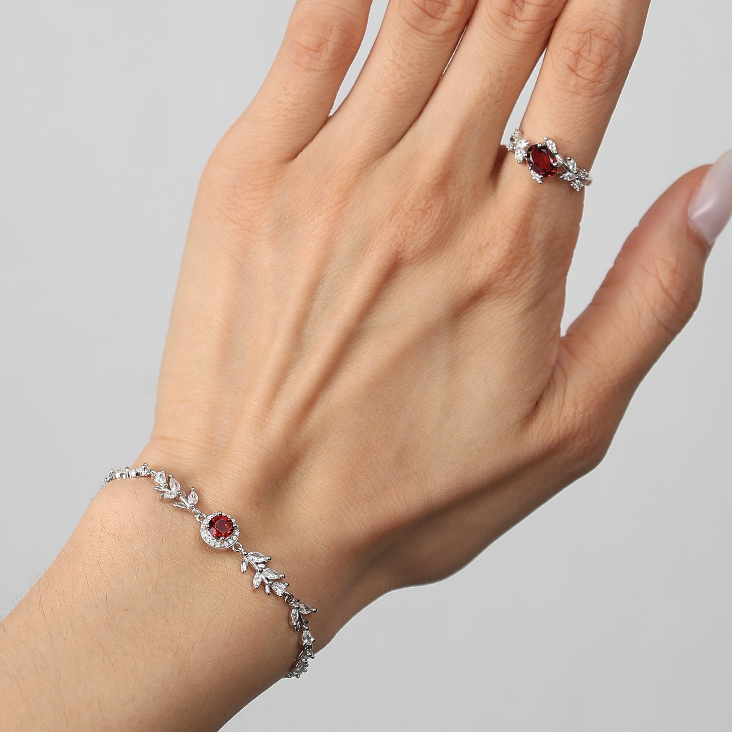 Floral Ring - Featuring Garnet
