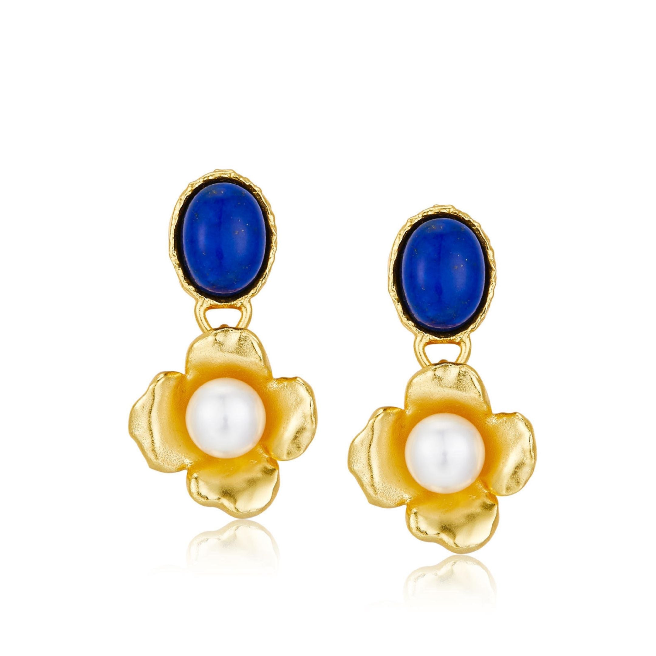 Fleur de Lapis Earrings - Pure Gems & Stones Store: Awakened Days