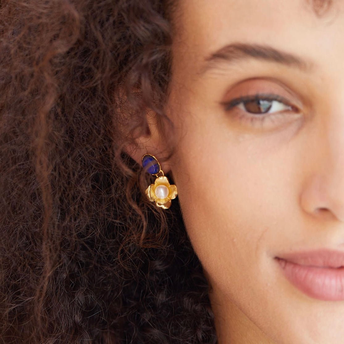 Fleur de Lapis Earrings - Pure Gems & Stones Store: Awakened Days