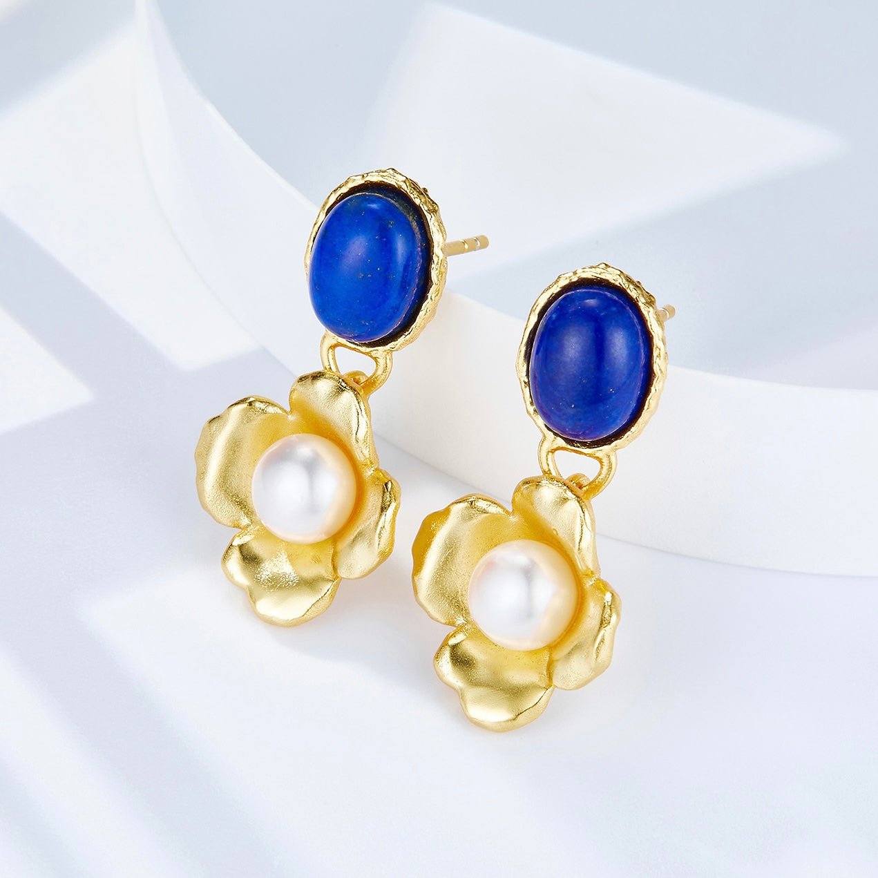 Fleur de Lapis Earrings - Pure Gems & Stones Store: Awakened Days