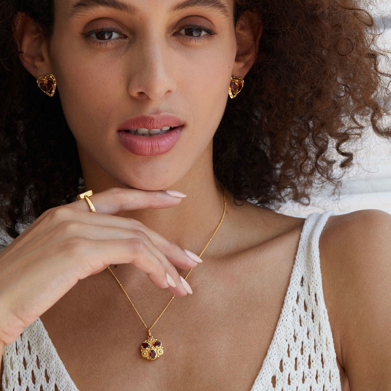 Fleur Royale Garnet Necklace - Pure Gems & Stones Store: Awakened Days