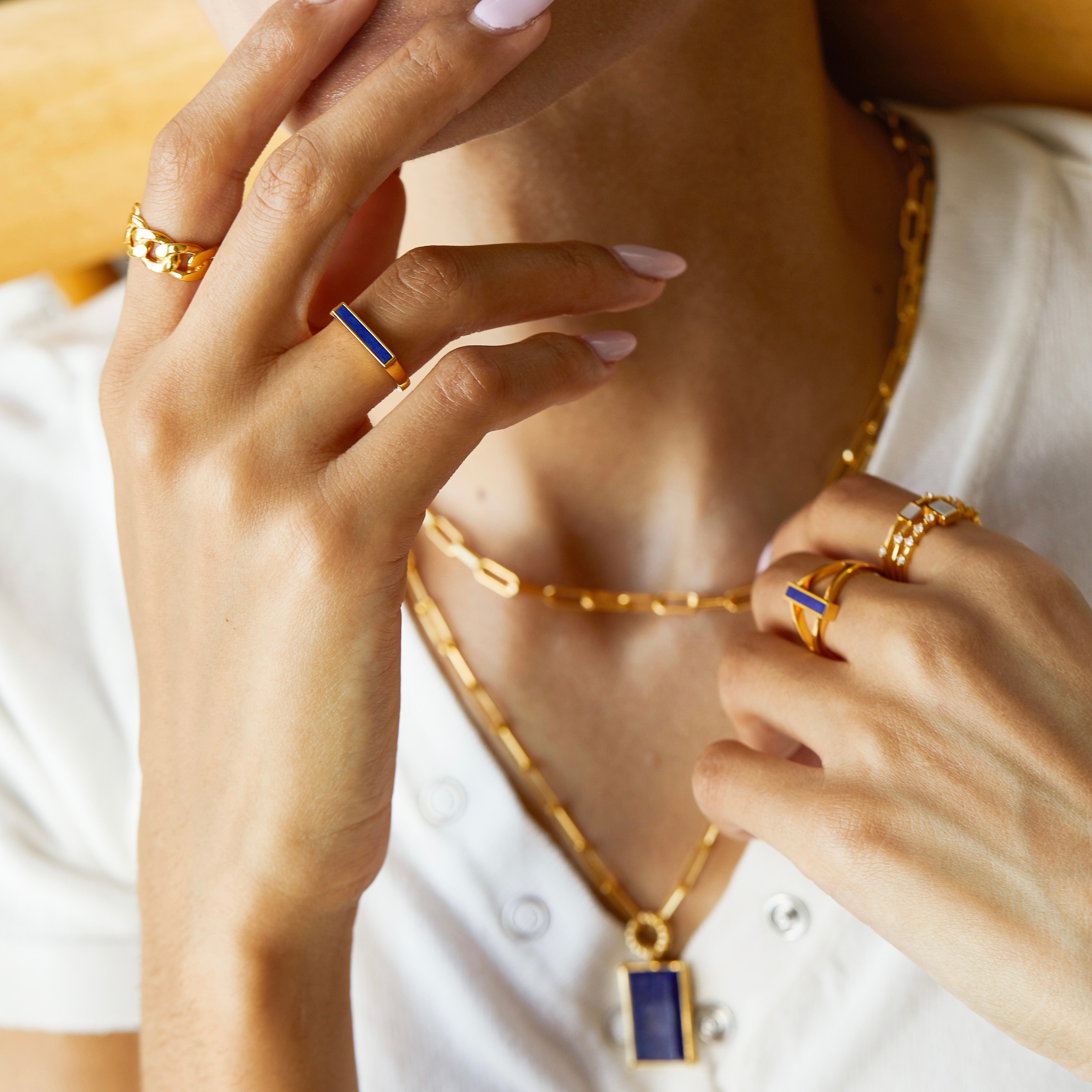 Indigo Bar Ring - Pure Gems & Stones Store: Awakened Days