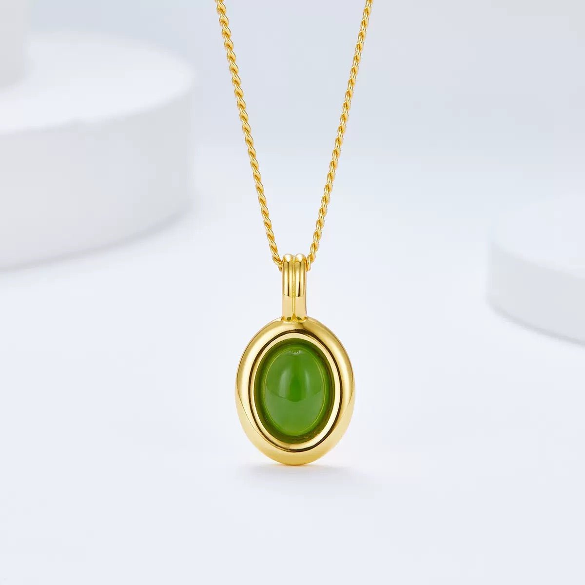 Jade Ovale Necklace - Pure Gems & Stones Store: Awakened Days