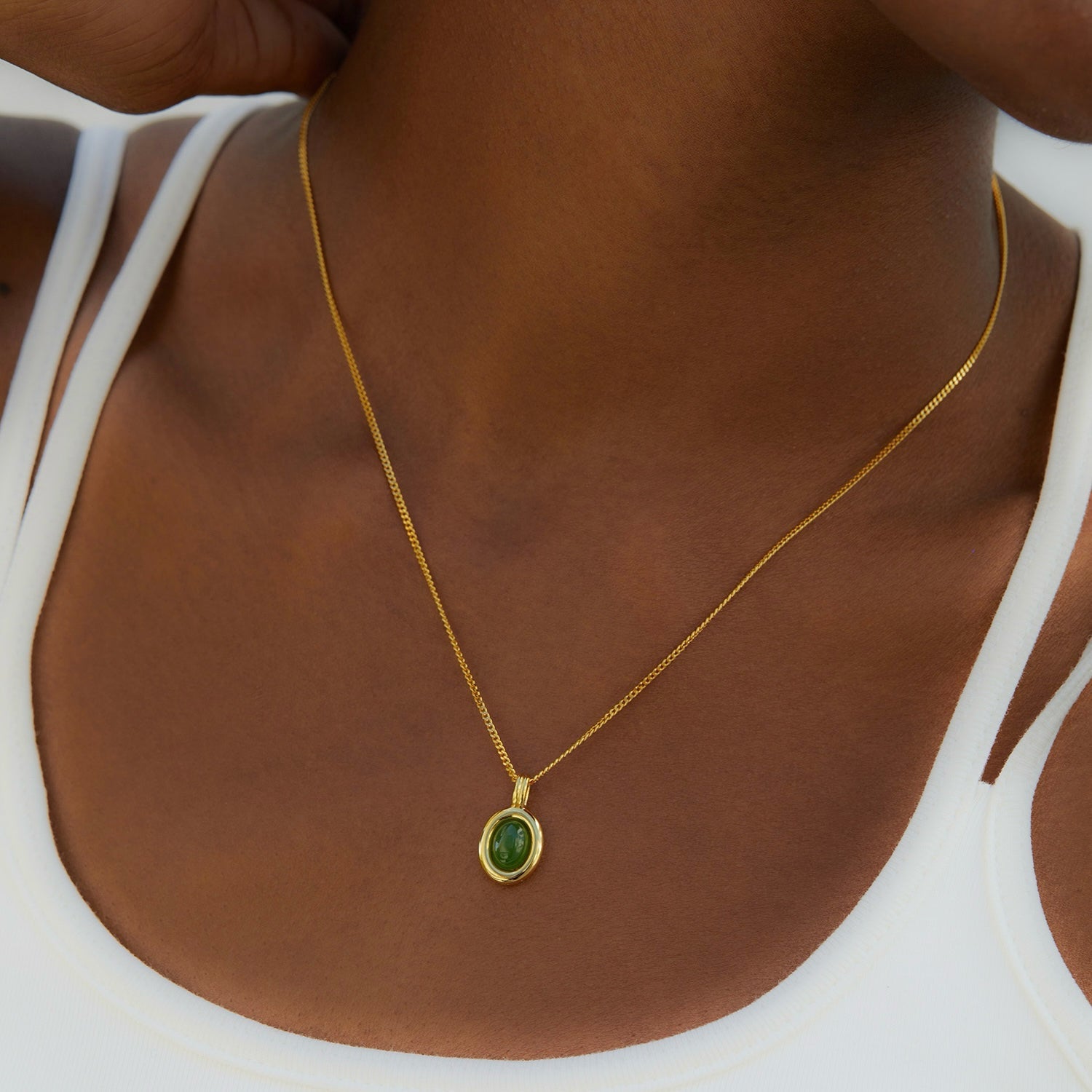 Jade Ovale Necklace - Pure Gems & Stones Store: Awakened Days