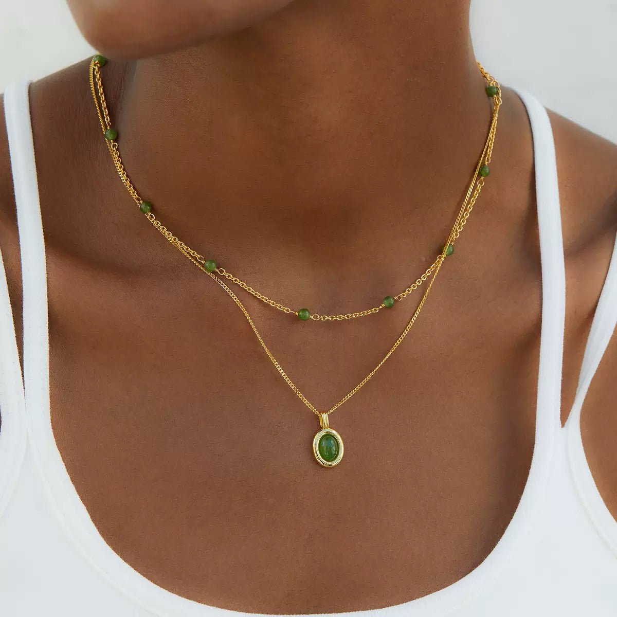 Jade Ovale Necklace - Pure Gems & Stones Store: Awakened Days