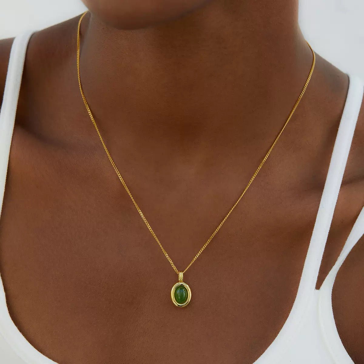 Jade Ovale Necklace - Pure Gems & Stones Store: Awakened Days