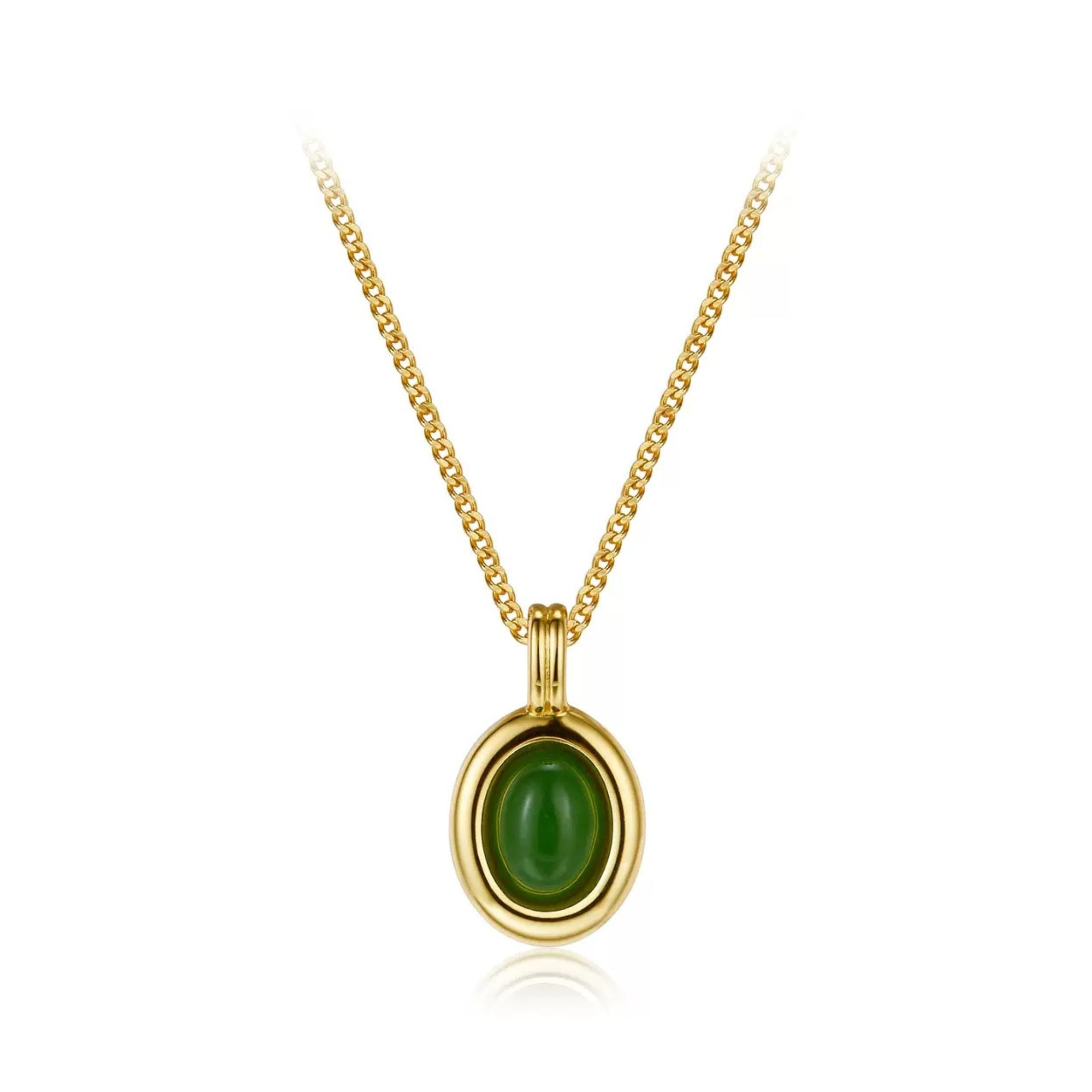 Jade Ovale Necklace - Pure Gems & Stones Store: Awakened Days