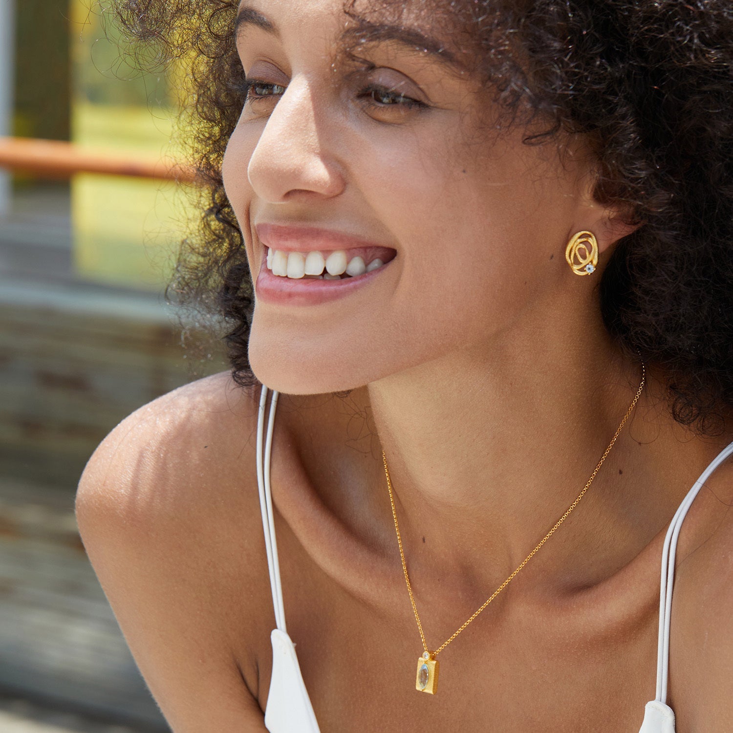 Linéa D’Or Earrings - Pure Gems & Stones Store: Awakened Days