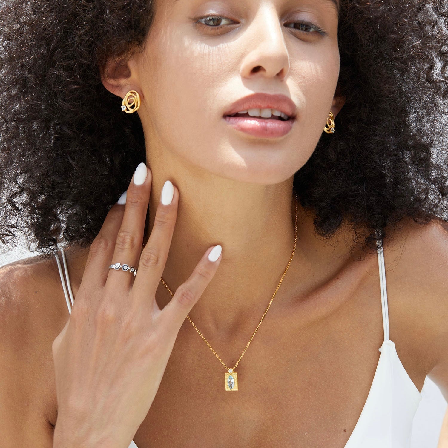 Linéa D’Or Earrings - Pure Gems & Stones Store: Awakened Days