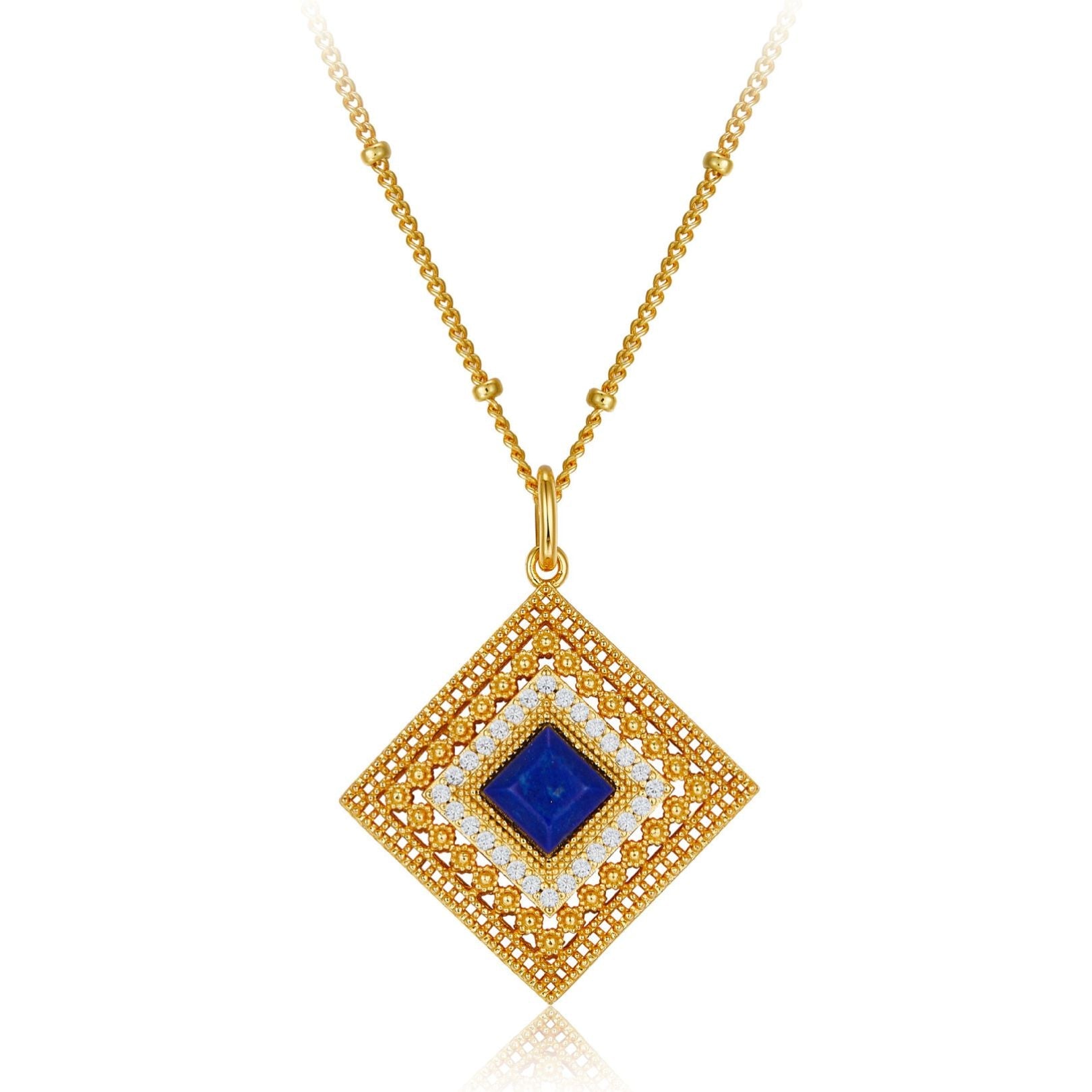 Louvre Lapis Necklace - Pure Gems & Stones Store: Awakened Days