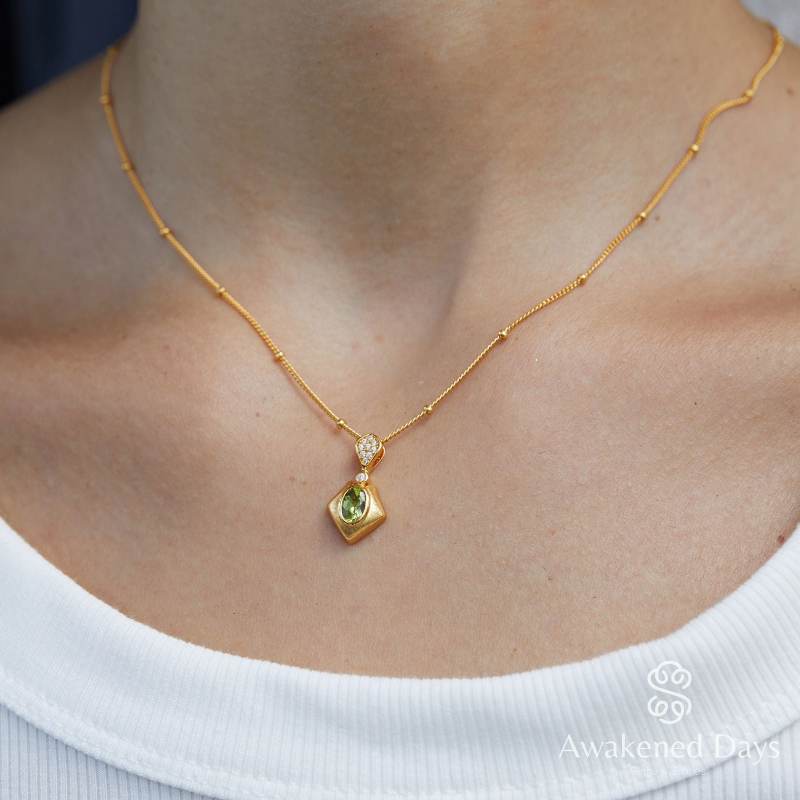Olive Talisman Necklace - Pure Gems & Stones Store: Awakened Days