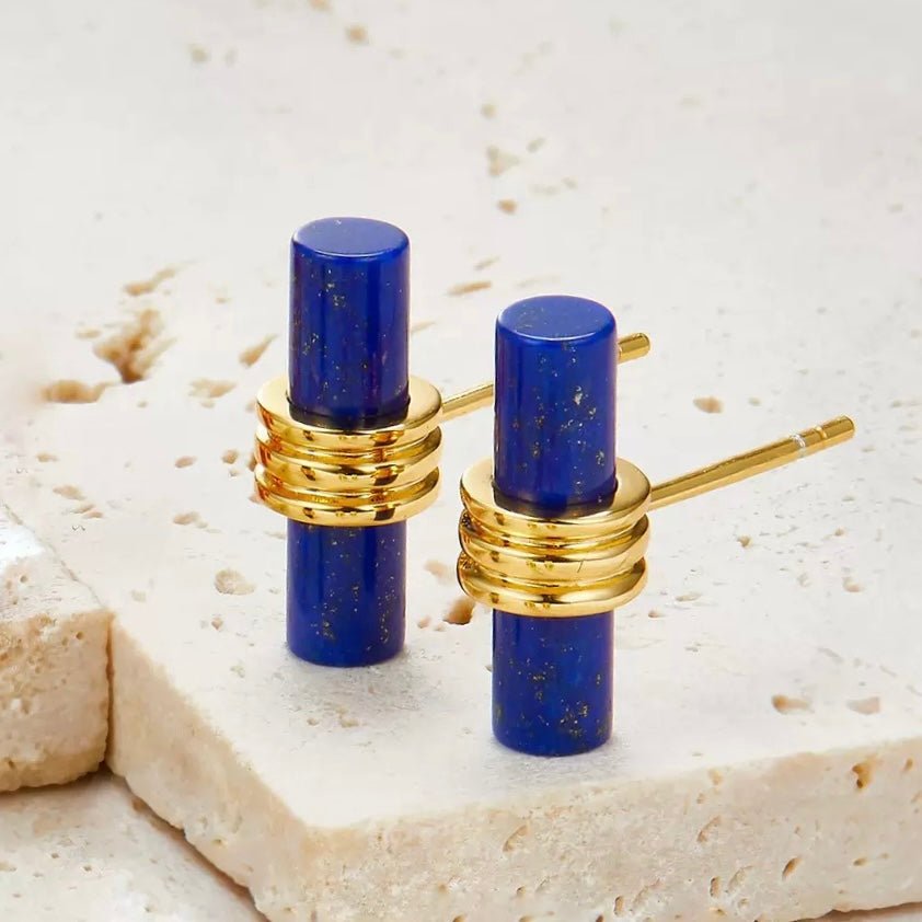 Or et Cobalt Earrings - Pure Gems & Stones Store: Awakened Days