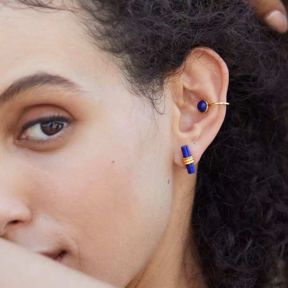 Or et Cobalt Earrings - Pure Gems & Stones Store: Awakened Days