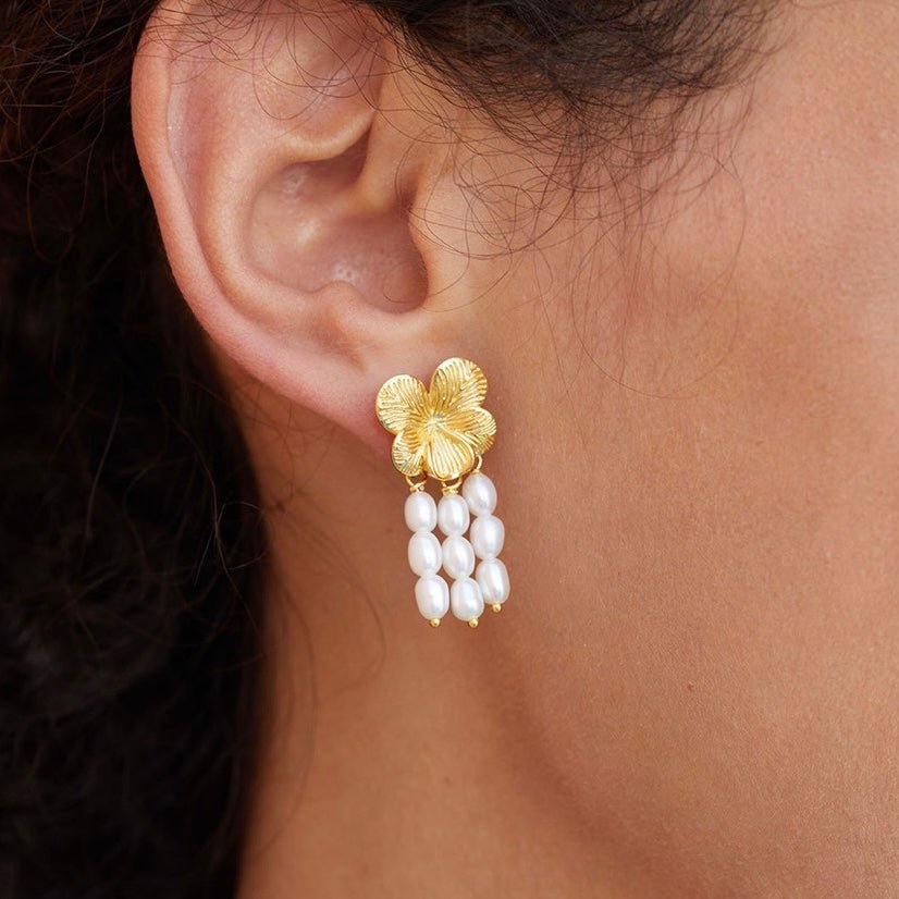 Pearl Cascade Earrings - Pure Gems & Stones Store: Awakened Days