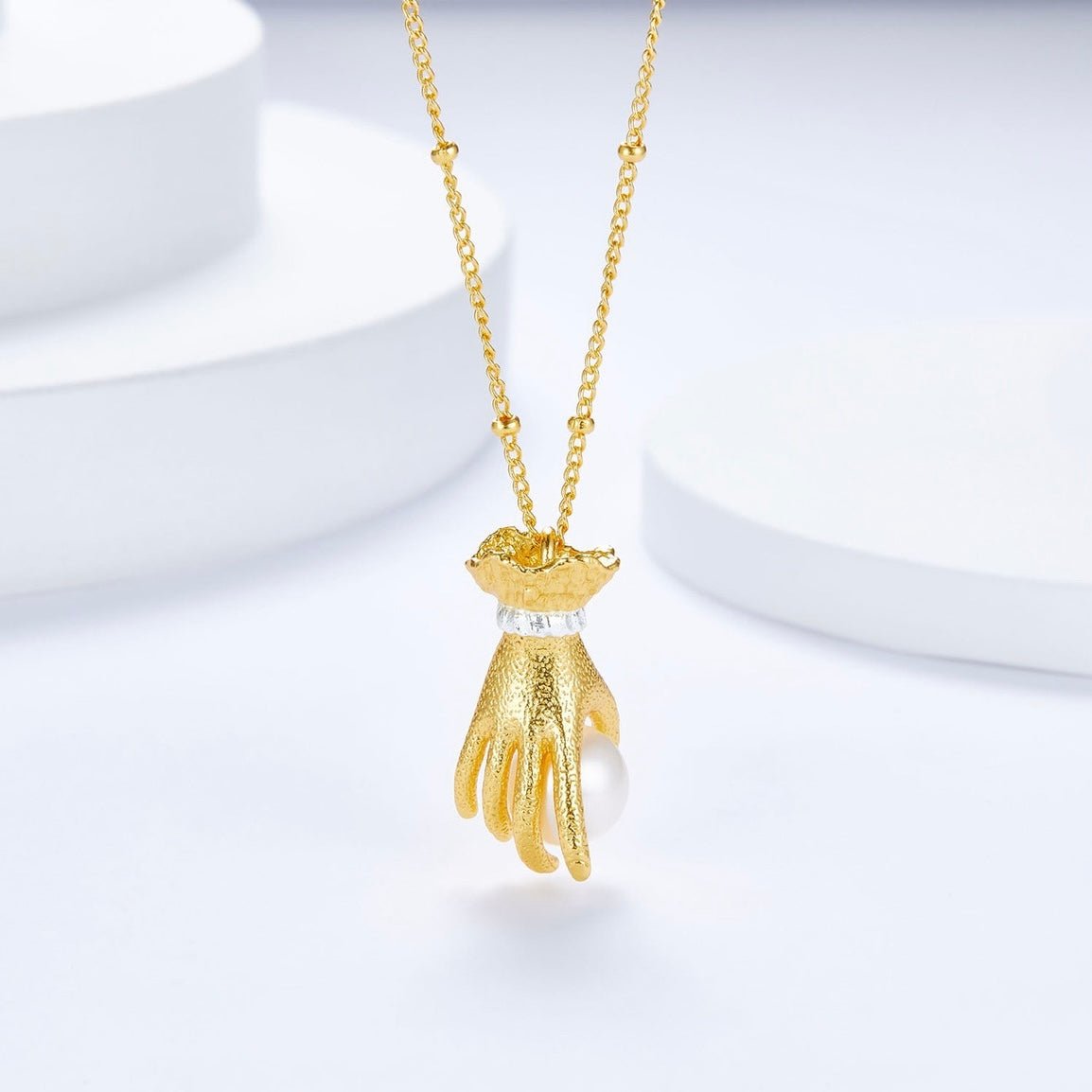 Pearl in Palm Necklace - Pure Gems & Stones Store: Awakened Days