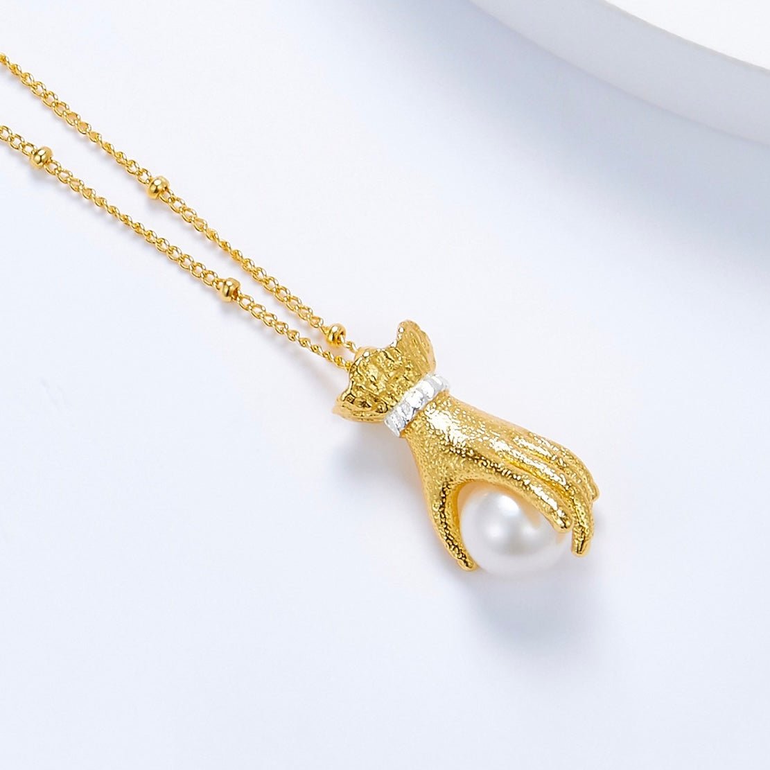 Pearl in Palm Necklace - Pure Gems & Stones Store: Awakened Days