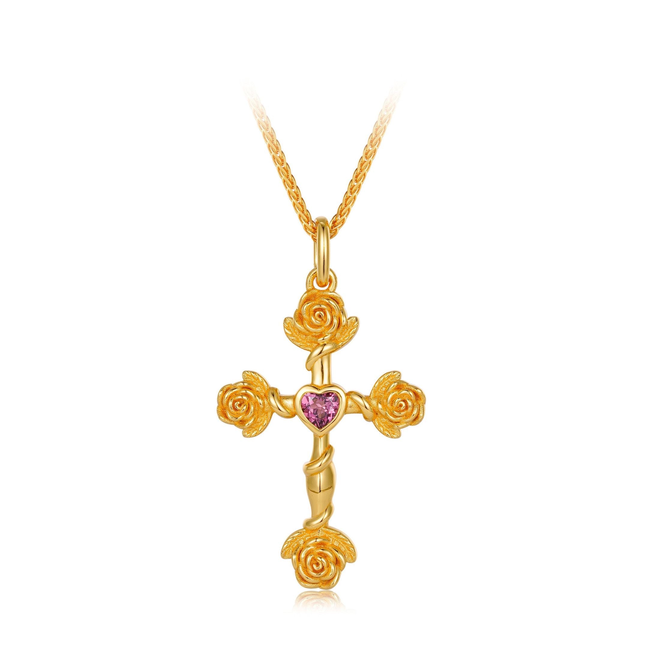 Rosevine Cross Necklace - Pure Gems & Stones Store: Awakened Days