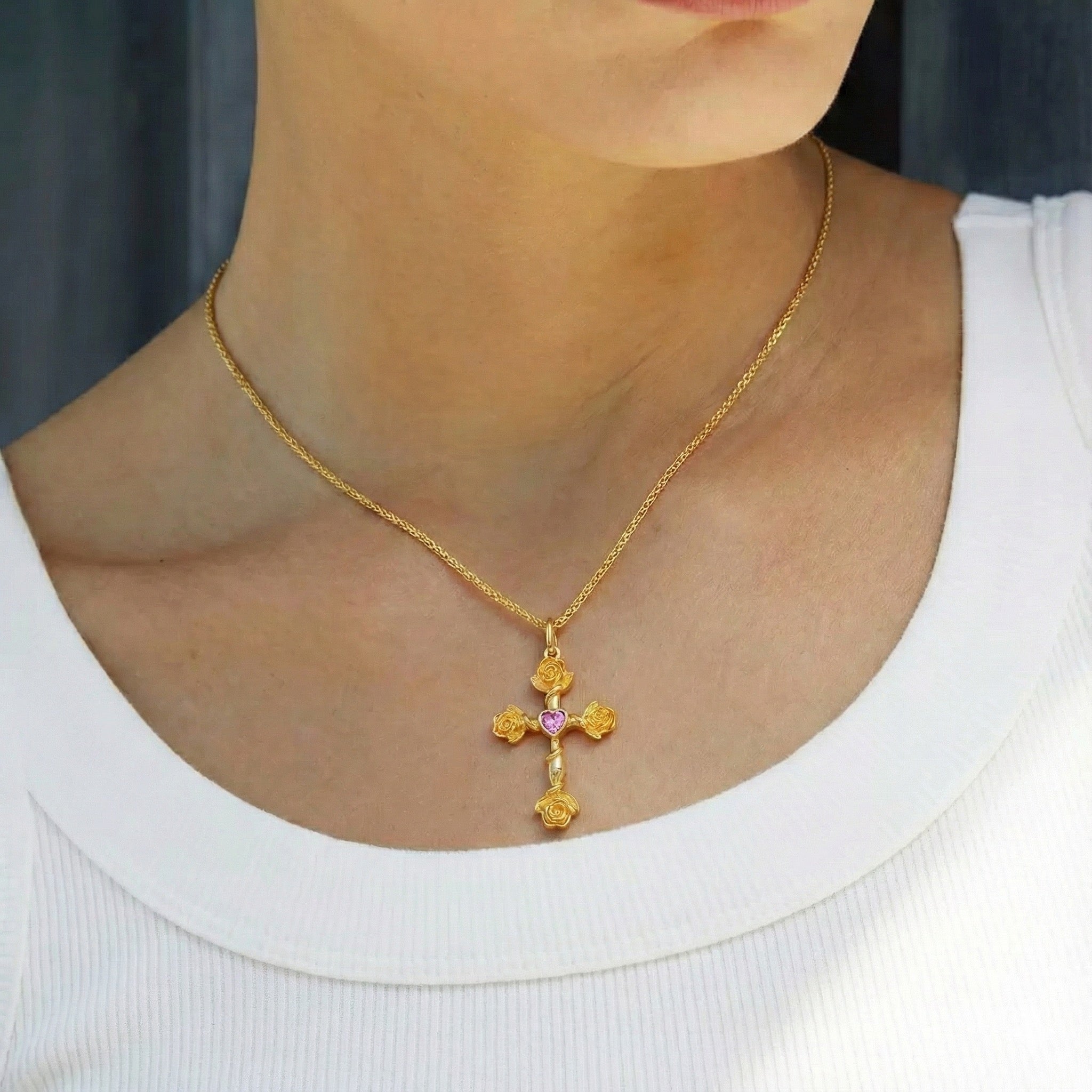 Rosevine Cross Necklace - Pure Gems & Stones Store: Awakened Days
