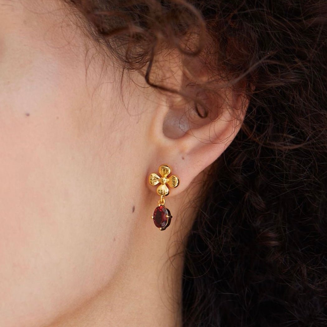 Rouge Fleur Earrings - Pure Gems & Stones Store: Awakened Days