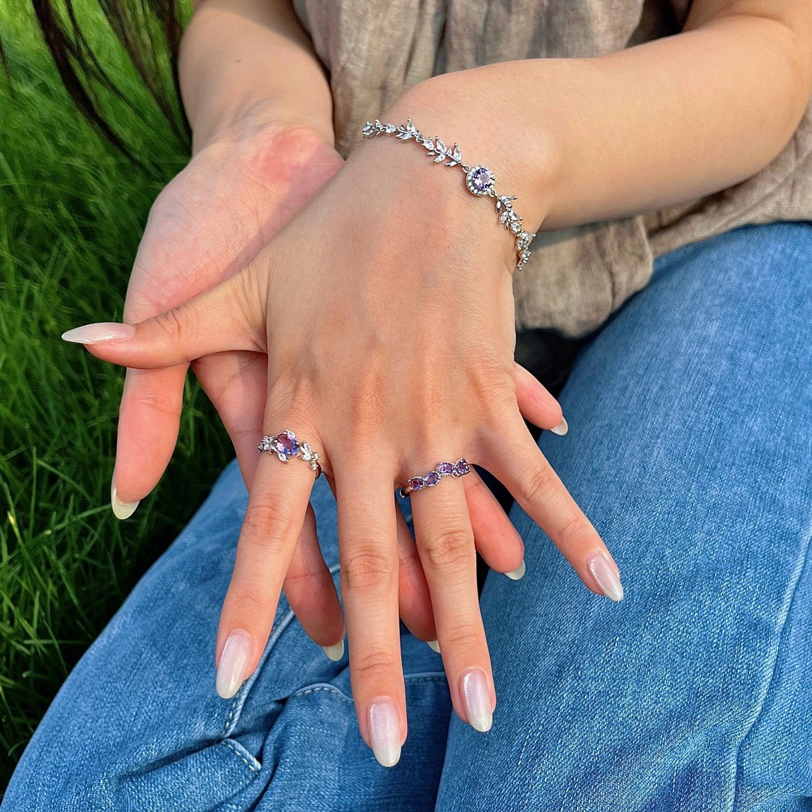 Wheatline Bracelet - Featuring Amethyst - Pure Gems & Stones Store: Awakened Days