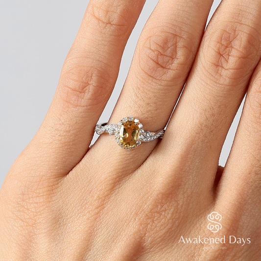 Classic Citrine Ring - Adjustable Design