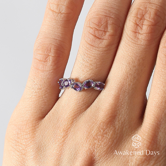 Wave Ring - Featuring Amethyst