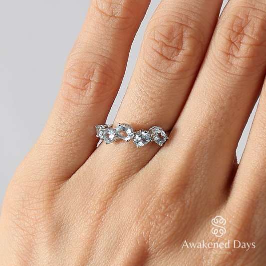 Wave Ring - Featuring Aquamarine