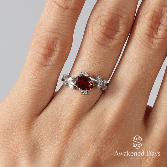 Floral Ring - Featuring Garnet