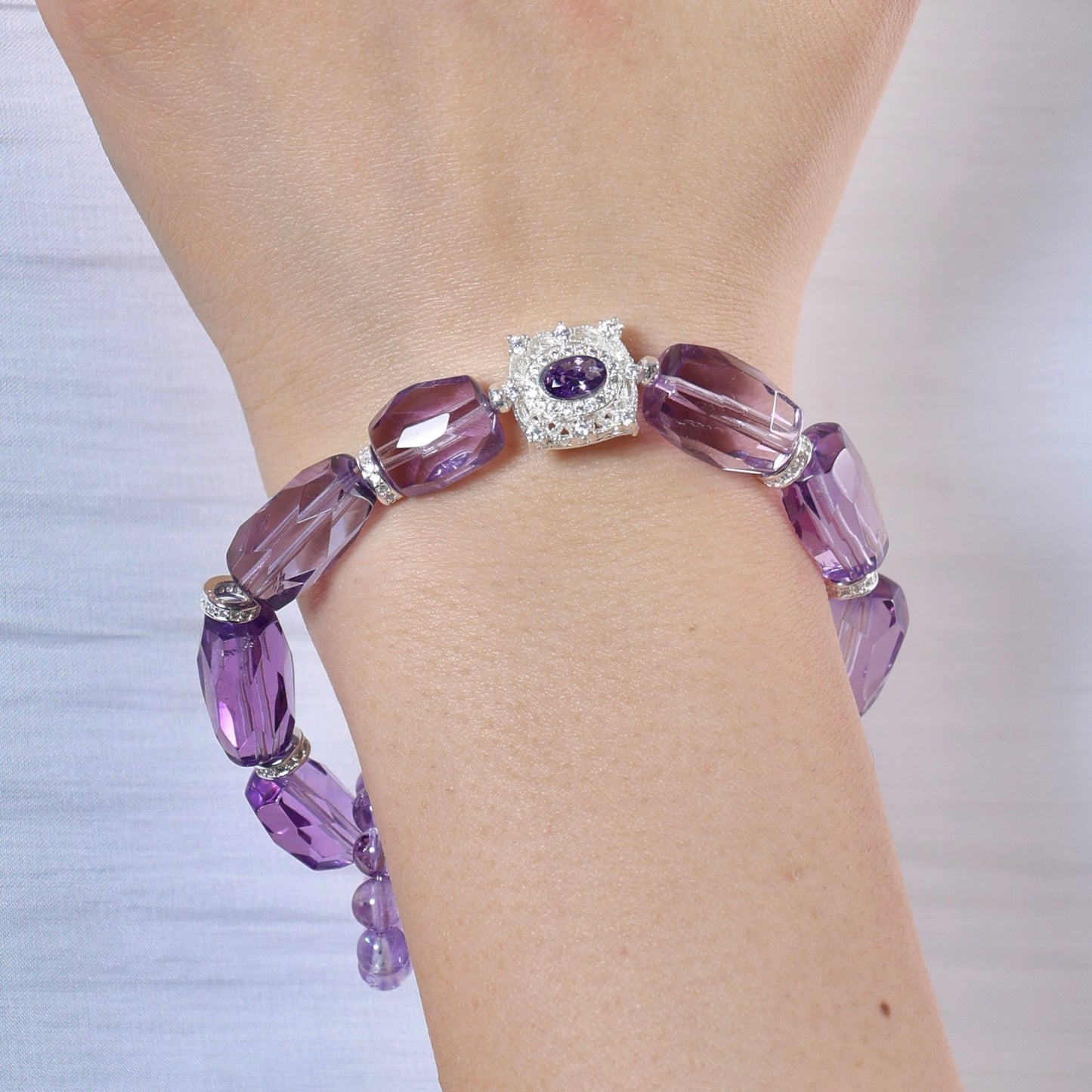 Celestial Amethyst Moon Bracelet