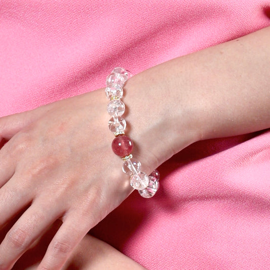 Regenbogen-Aura-Klarquarz-Einzelstrang-Armband