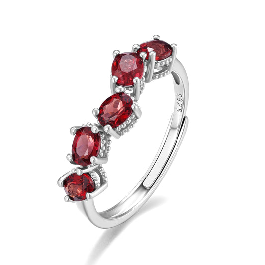 Wave Ring - Featuring Garnet