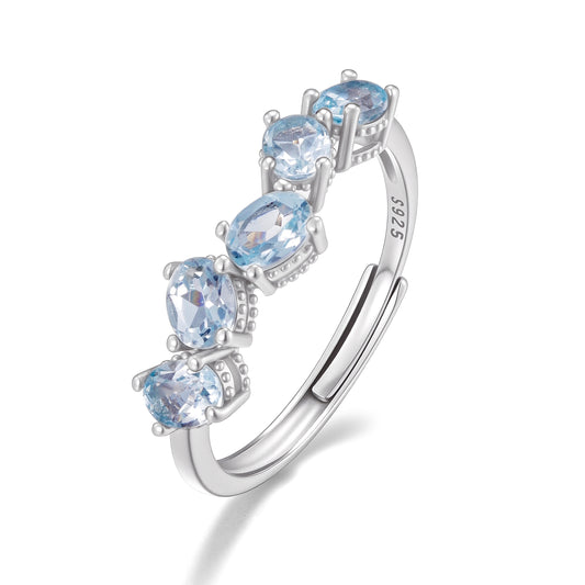 Wave Ring - Featuring Aquamarine