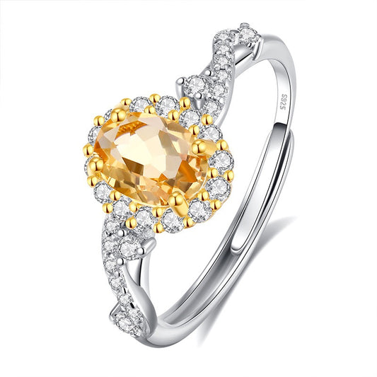 Classic Citrine Ring - Adjustable Design