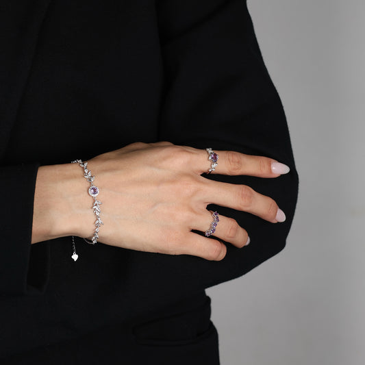 Wheatline Bracelet - Featuring Amethyst