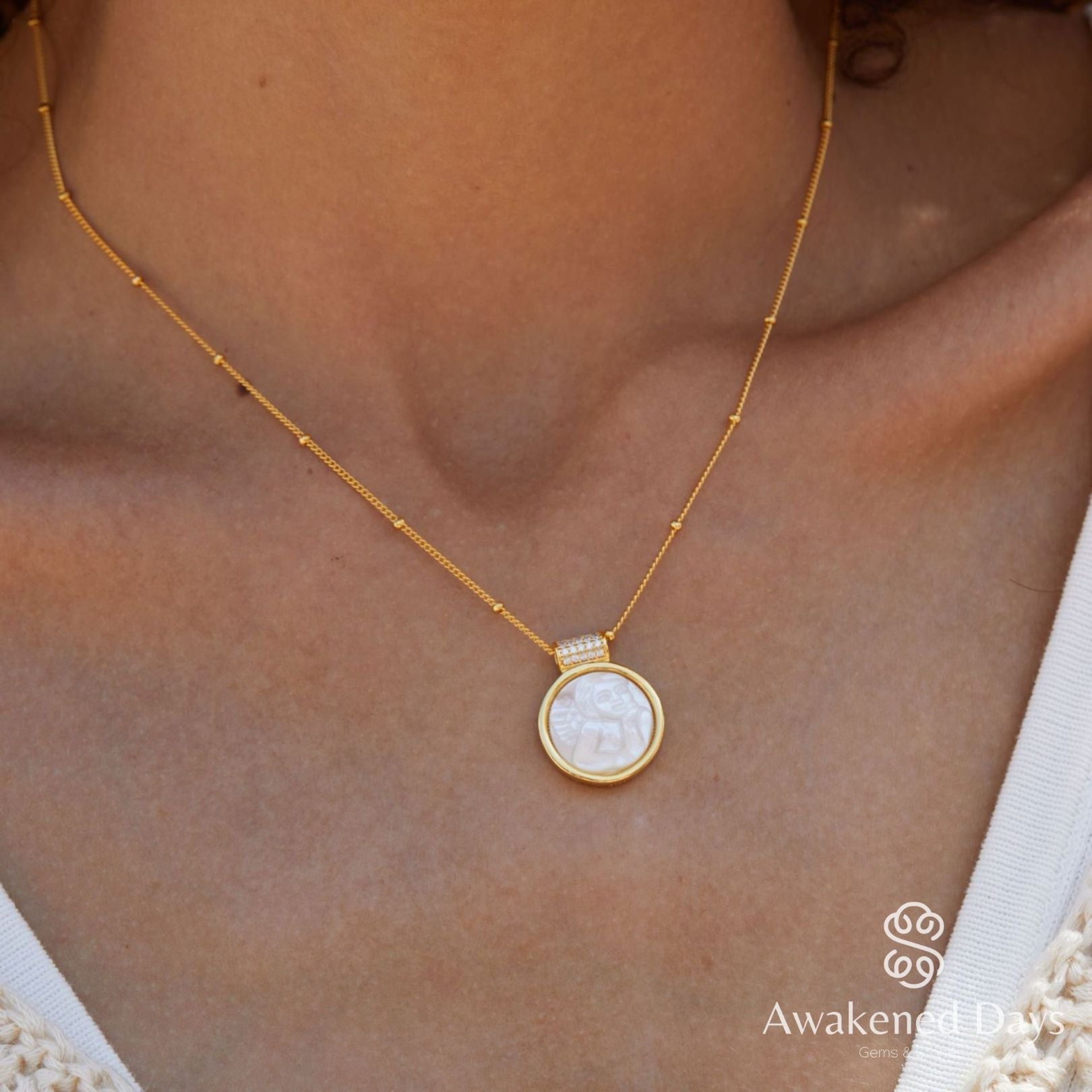 Ange Sculpté Necklace - Pure Gems & Stones Store: Awakened Days