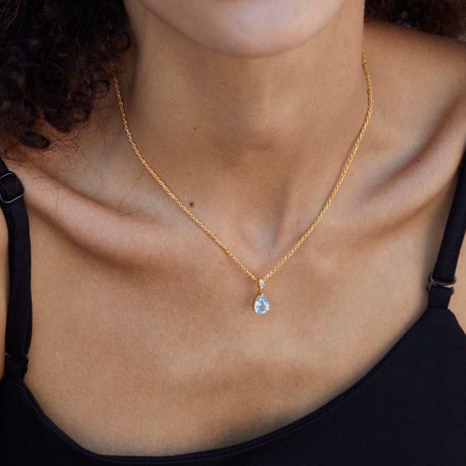 Azure Teardrop Necklace - Pure Gems & Stones Store: Awakened Days