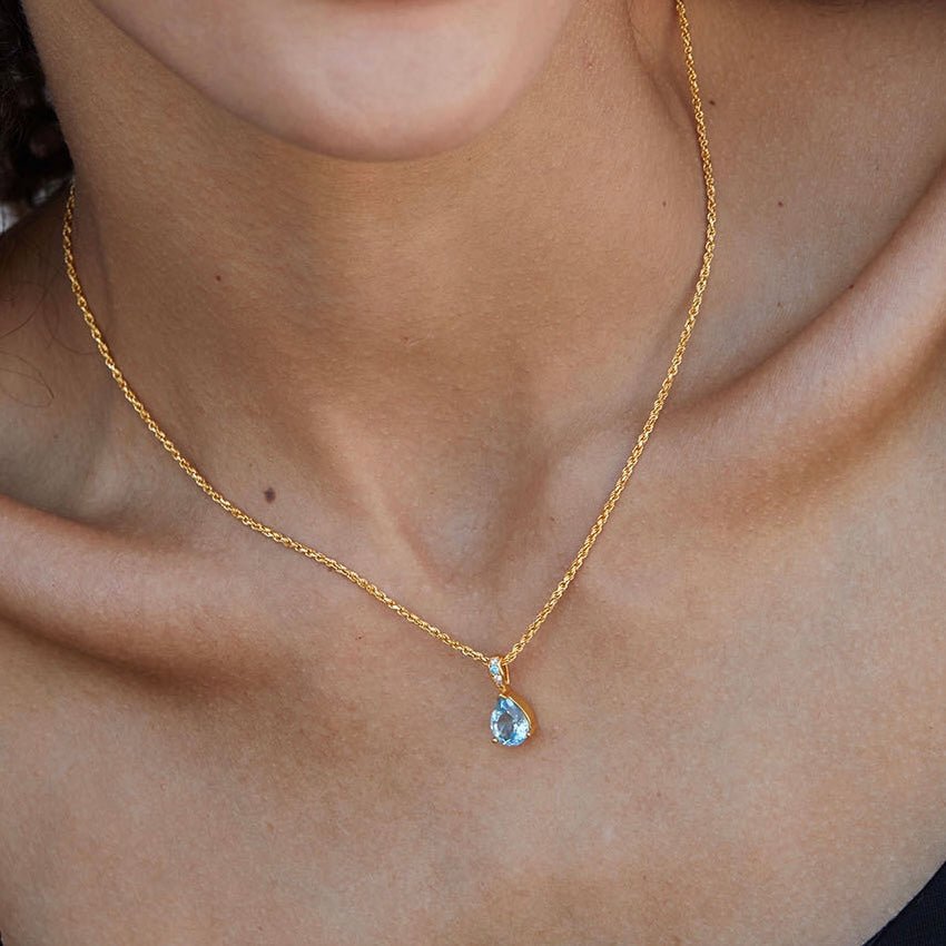 Azure Teardrop Necklace - Pure Gems & Stones Store: Awakened Days