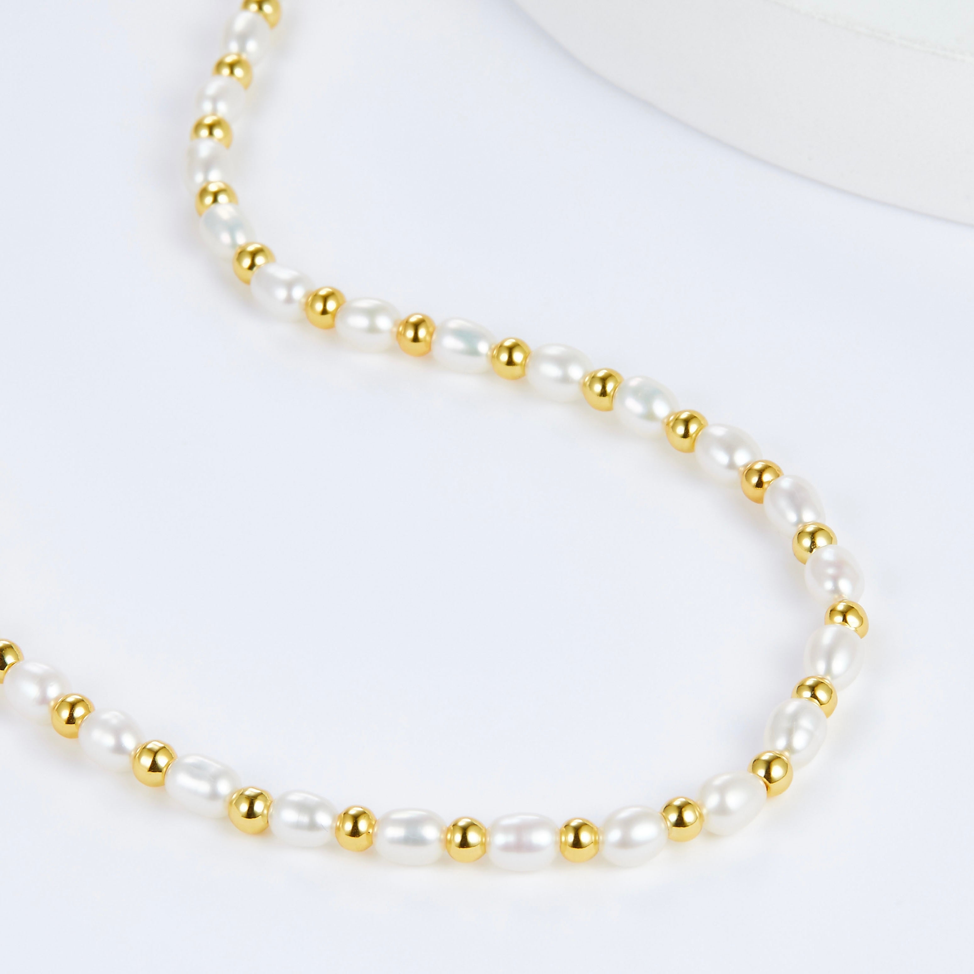 Bare Luxe – Golden Pearl Necklace - Pure Gems & Stones Store: Awakened Days
